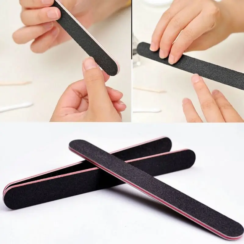

New Black Double Sided Nail Art Manicure Sanding File Buffer Grits BLCA