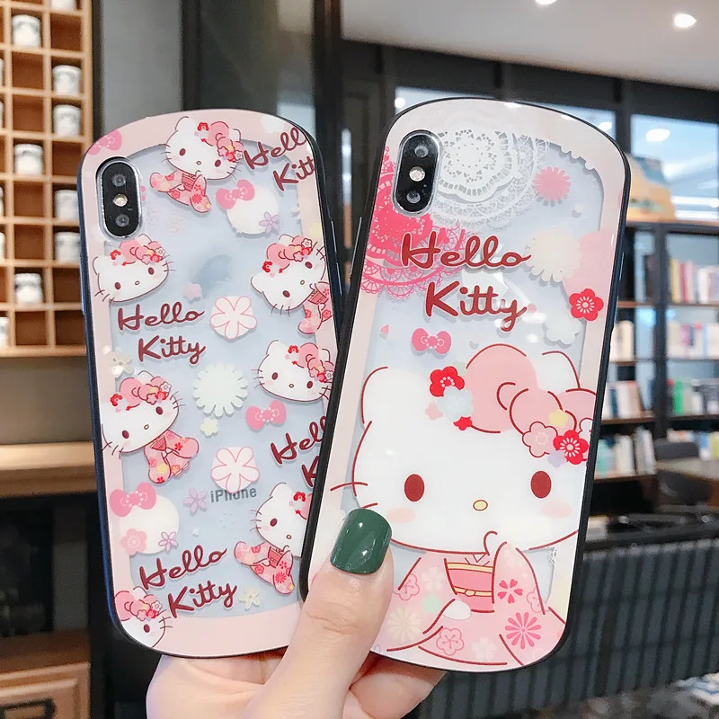 Для iphone 11 Pro Max прозрачный стеклянный милый котенок Модный чехол для телефона для iphone 6 6s 7 plus 8 plus X XR XS MAX чехол
