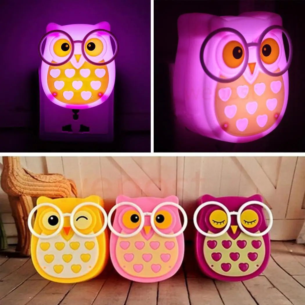 Мини в форме милой Совы энергосберегающие розовые светодиодные ночники ночник 3 6