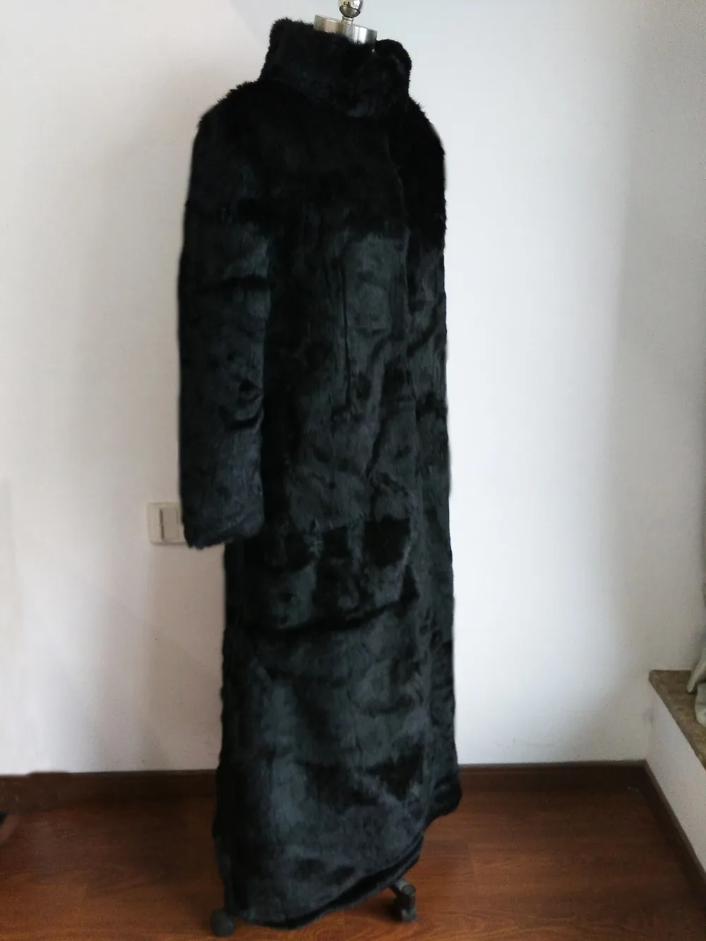 Длинное зимнее пальто с воротником-стойкой длиной 140 см | Женская одежда