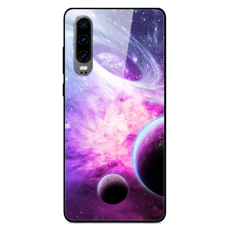 17 Чехол H для huawei P30, жесткий стеклянный чехол для телефона huawei P30 Pro P30Pro, Мягкий бампер, закаленное P 30, пространство для Huawe P30 - Цвет: 17
