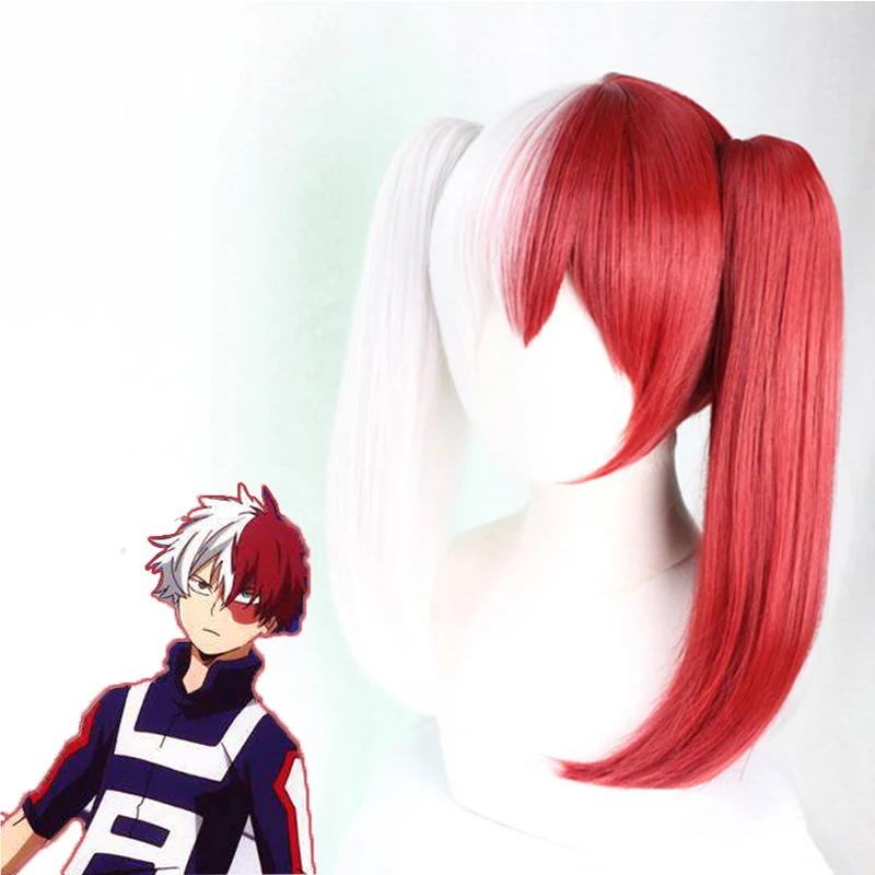 Мой герой научный косплей парик Todoroki Shoto синтетический для женщин и девочек с