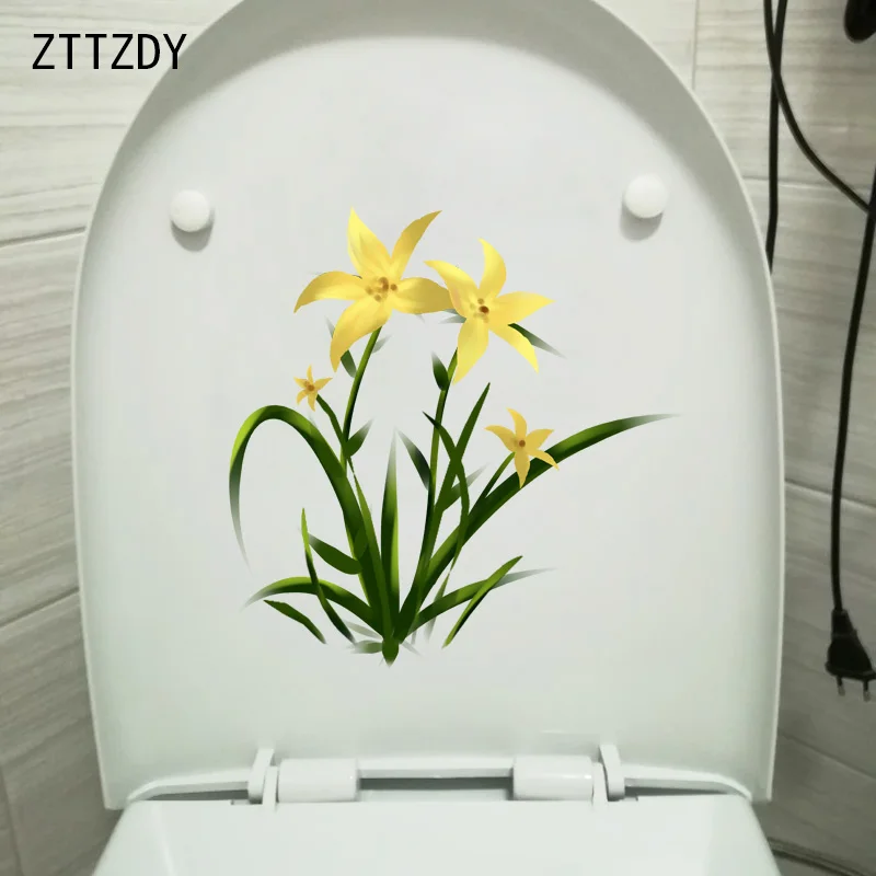 ZTTZDY 22 2*22 5 см желтое цветочное растение украшение для туалета настенная