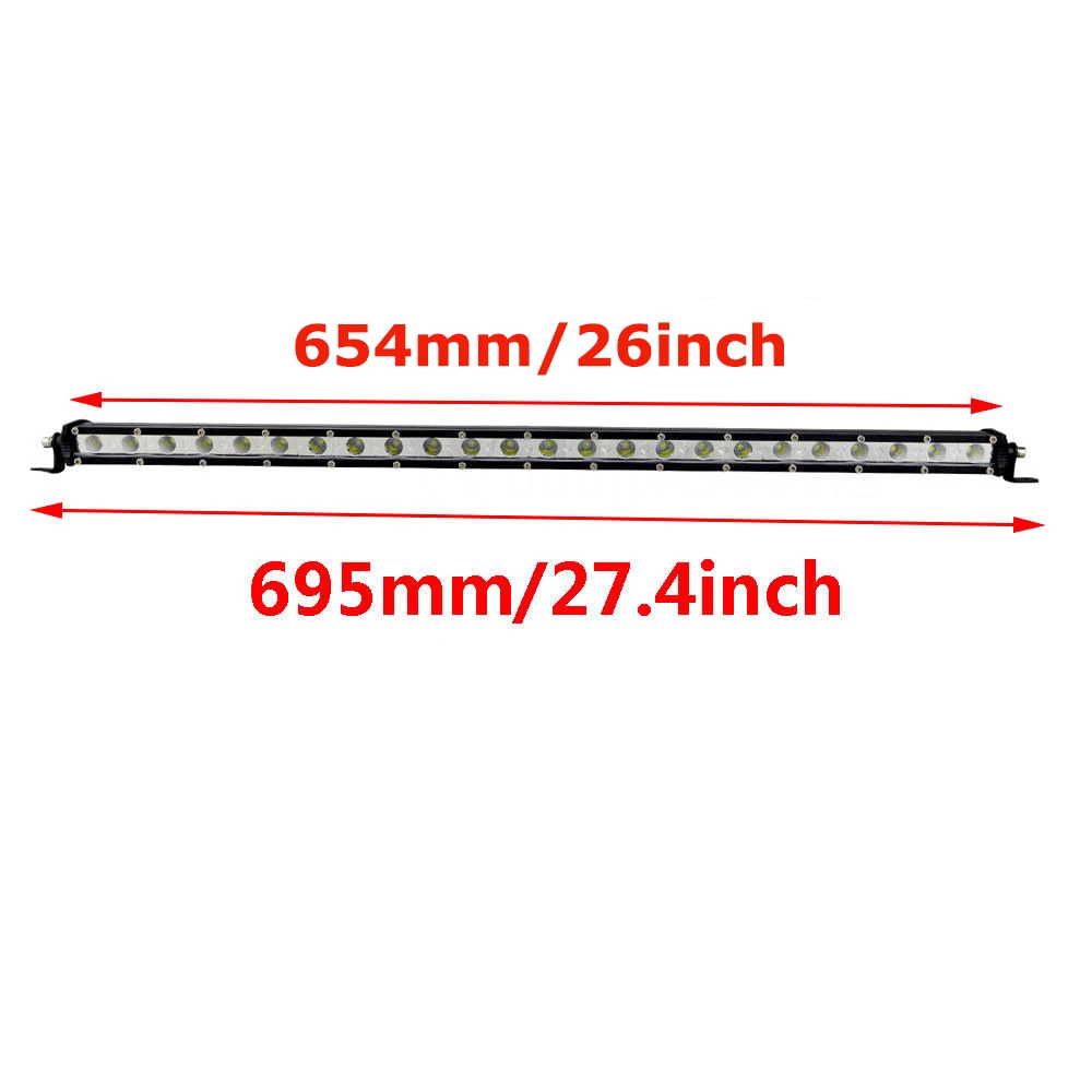 25inch 120W Combo " 13" 2" 25" 3" 38" прямой тонкий светодиодный светильник Однорядный 60 Вт 90 Вт 120 Вт 150 Вт 180 Вт для внедорожника 4X4 ATV внедорожный светодиодный светильник - Цвет: 25inch 120W Combo