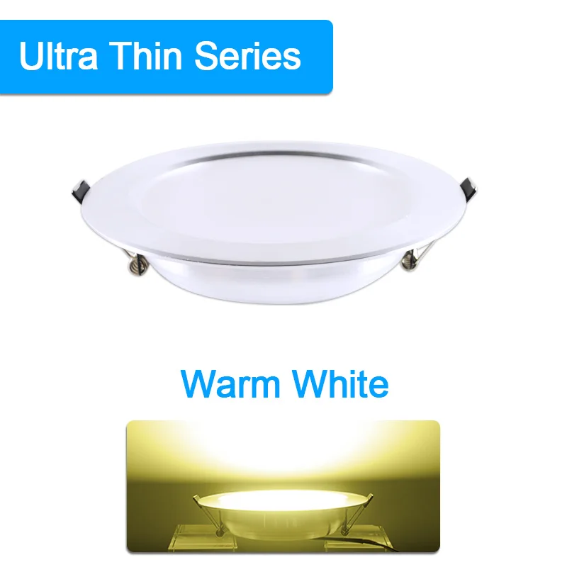 Warm White Ultrathin GreenEye светодиодный светильник 3 Вт 5 Вт 7 Вт 9 Вт 12 Вт 18 Вт переменный ток 220 в 240 В Алюминиевый ультратонкий потолочный светильник для помещений круглый встраиваемый точечный светильник - Испускаемый цвет: Warm White Ultrathin