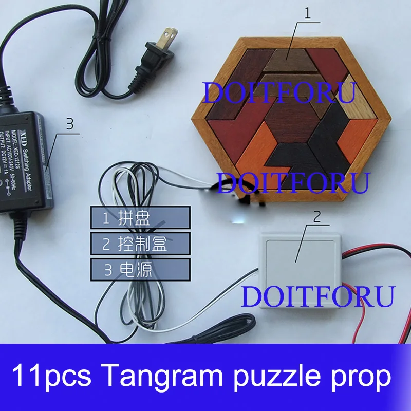

Escape room props for TAKAGISM game Tangram prop for escape game finish jigsaw puzzles to unlock 12V EM lock Real life adventure