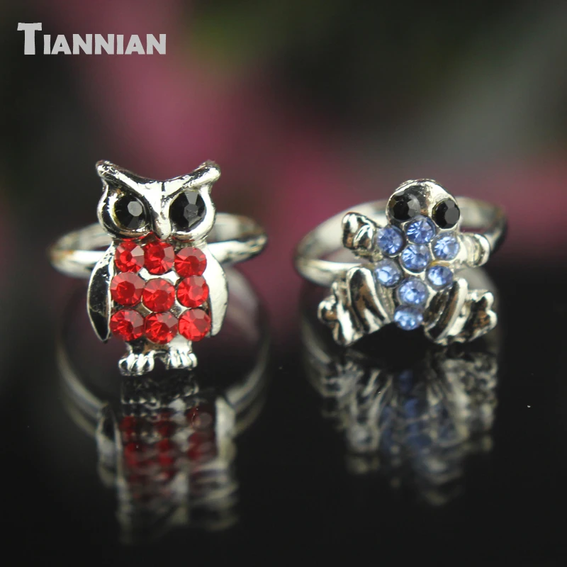 Оптовая продажа 5 штук в наборе ассорти с украшением виде кристаллов кольцо