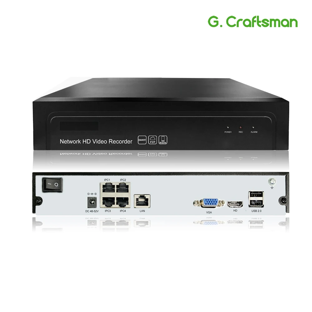 4ch POE NVR H.265 H.265+ 5MP 3MP 1080P до 16ch сетевой видеорегистратор 1 HDD IP камера Onvif 2,6 P2P система G. Ccraftsman