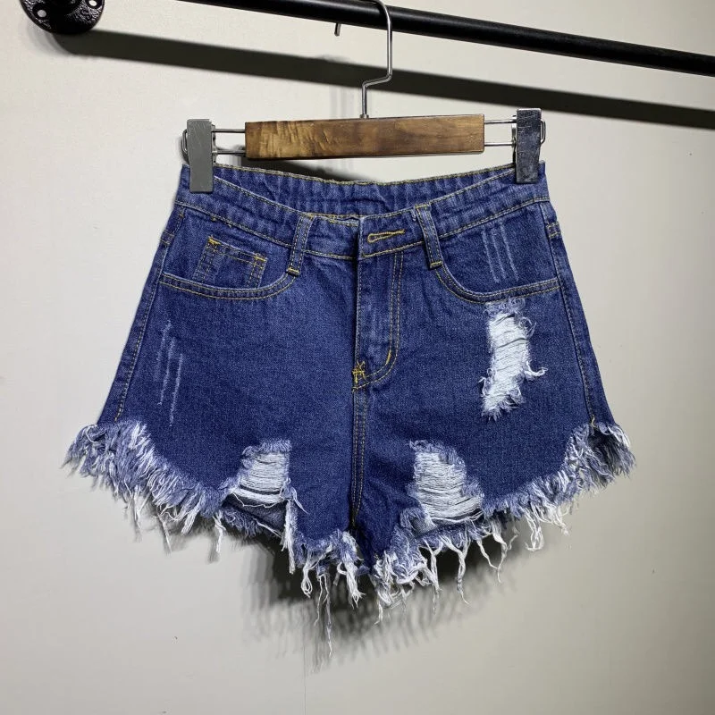 

New Hot Sexy High Waist Bodycon Denim Ripped Hole Short Jeans Mini Club DJ Dance Shorts Plus Size S-3XL