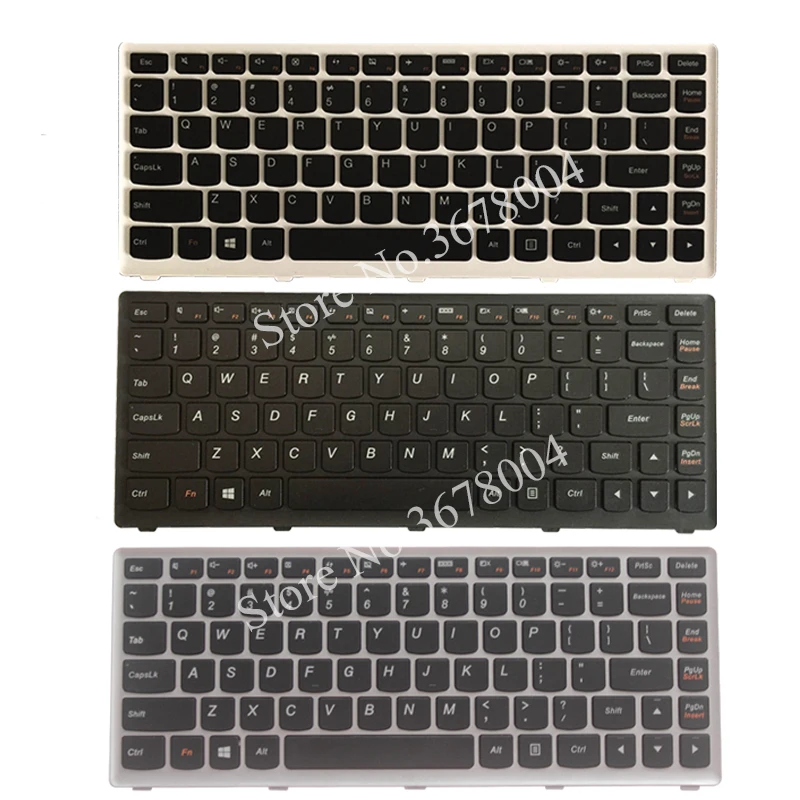 

NEW For Lenovo Ideapad S300 S400 S405 S400T S400u M30-70 25208654 25208594 US laptop keyboard black/white/silver