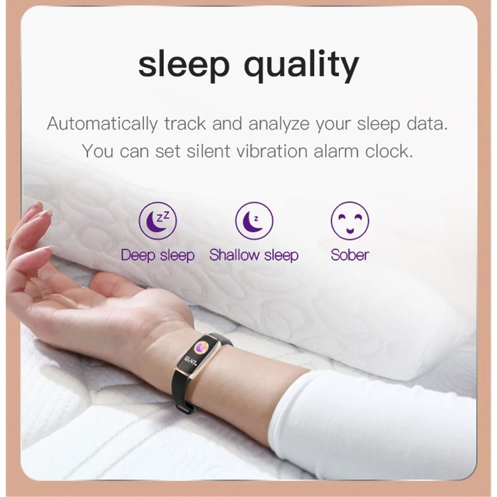 Timethinker Smart Band IP68 Waterproof Call SMS Bracelet Heart Rate Monitor Pedometer Sleep Fitness Tracker SportWristband | Электроника