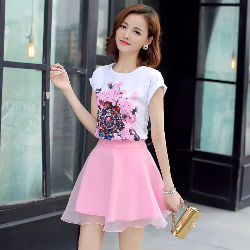 Новинка 2017 года сезон весна-лето комплект одежды из двух предметов для милых дам