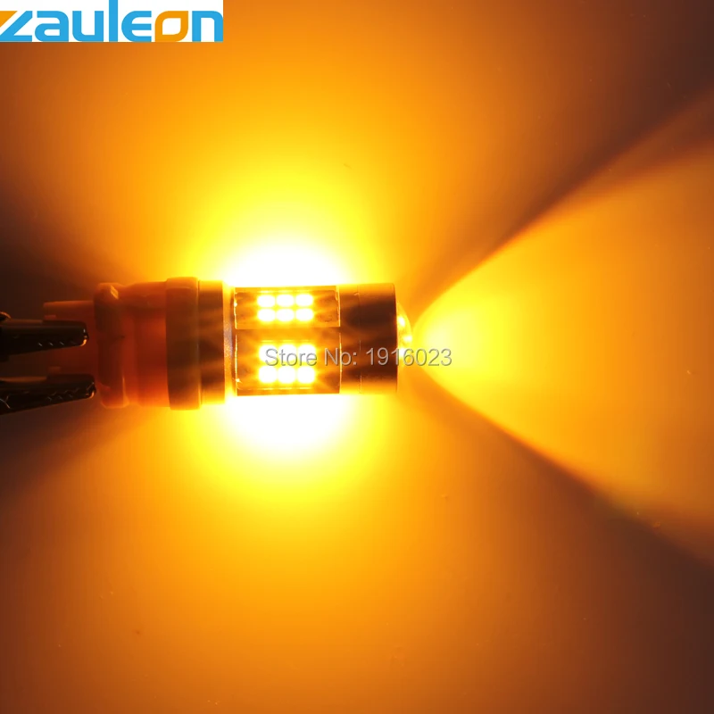 Zauleon 2 шт. светодиодный светильник для автомобиля T25 3157 P27/7W 3156 P27W желтый с