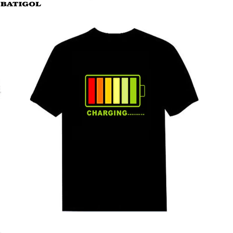 BATIGOL 2018 New Arrivals Women Short T-shirt Sound Activated Led Light Up and Down Flashing Equalizer Rock Disco Party DJ Tops | Женская