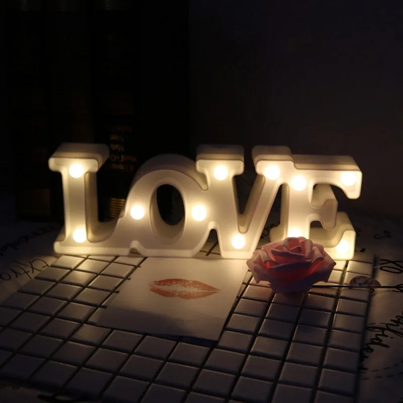 

Novelty Luminaria Romantic 3D Love Letter LED Night Light Child Bedroom Decoration Bedside Lamp Wedding Birthday Couple Gift