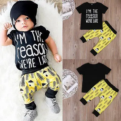 Комплект из 2 предметов с буквенным принтом одежда для маленьких мальчиков