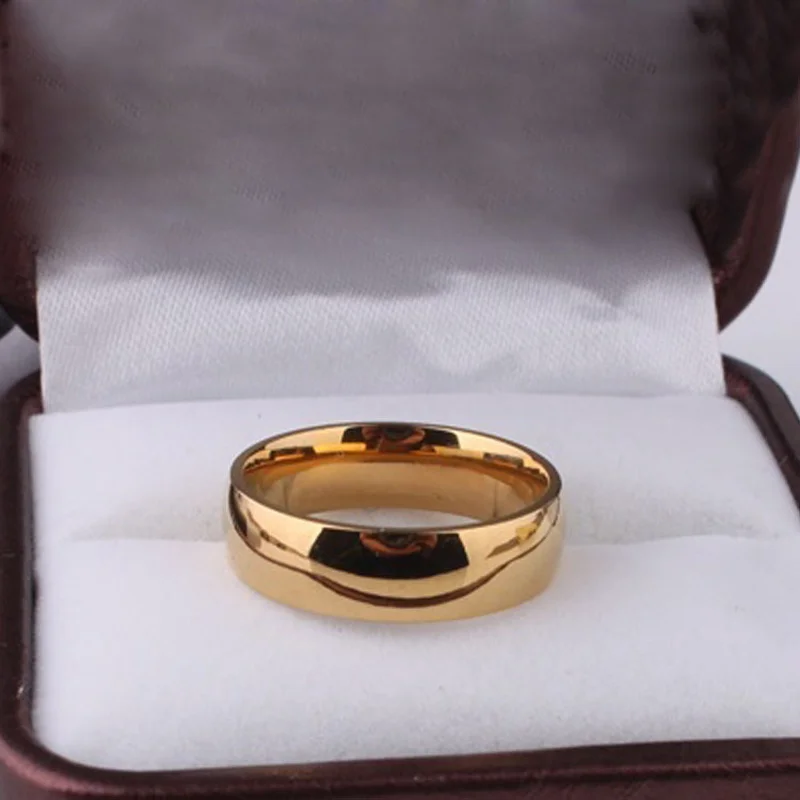 2019 Fashion Temperament Smooth Stainless Steel Ring Gold Silver Anniversary Wedding Rings for Women Gift Wife | Украшения и