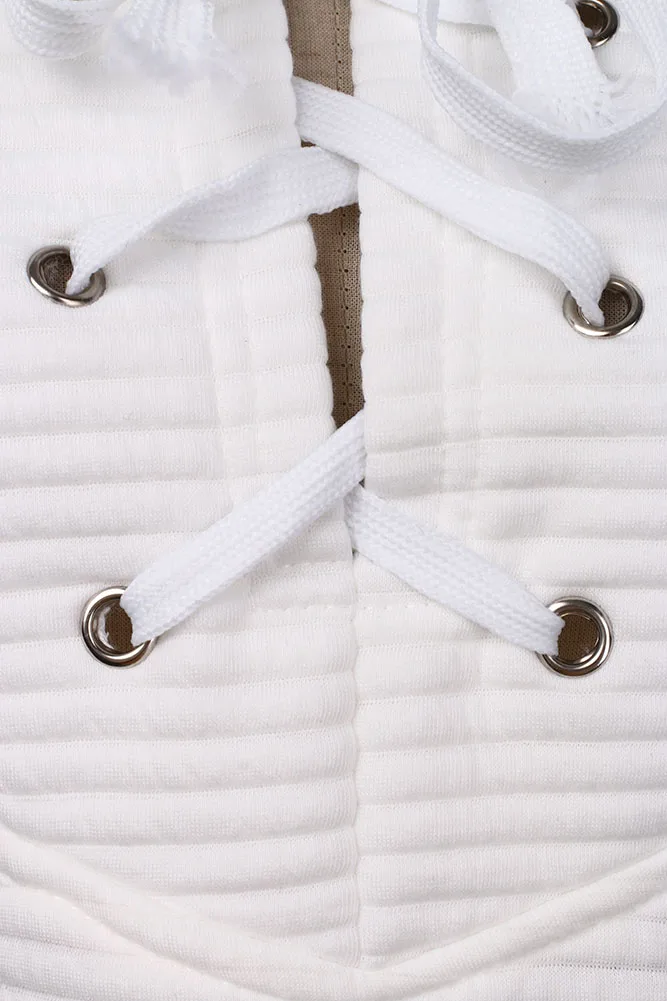 

Women Casual Long Sleeve Pullover Sweatshirts Loose Bandage White Cotton HoodiesTops Sweatshirt Autumn Winter Clothes