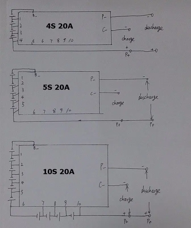 3S до 10S 36V 20A BMS PCM 18650 литий ионный аккумулятор Защитная плата 3 7 V ячеек LiPo18650 4S 5S 6S 7S