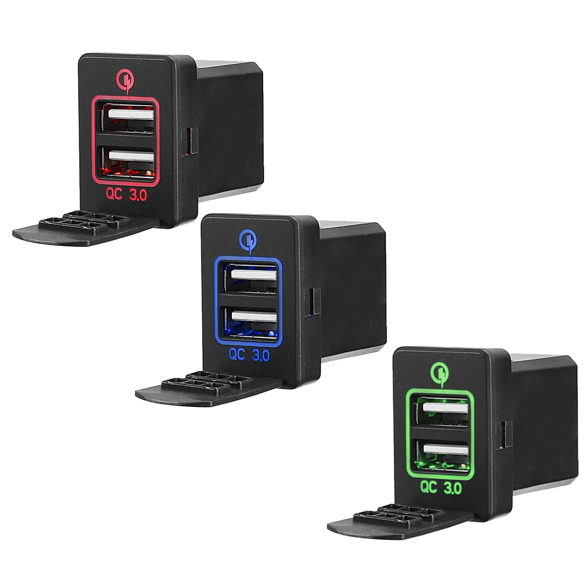 Для QC 3,0 12/24 V Dual USB Автомобильное зарядное устройство для сигарет розетка машинный Зарядное устройство Мощность адаптер 4.8A 5 V Выход с светодиодный свет для Toyota Corolla levin Prado Reiz