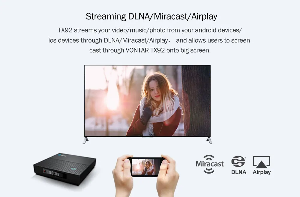 VONTAR TX92 3 Гб 64 ГБ Android tv box 7,1 Восьмиядерный 4K Amlogic S912 2,4 г/5 ГГц Wifi BT4.1 Сталкер медиаплеер телеприставка