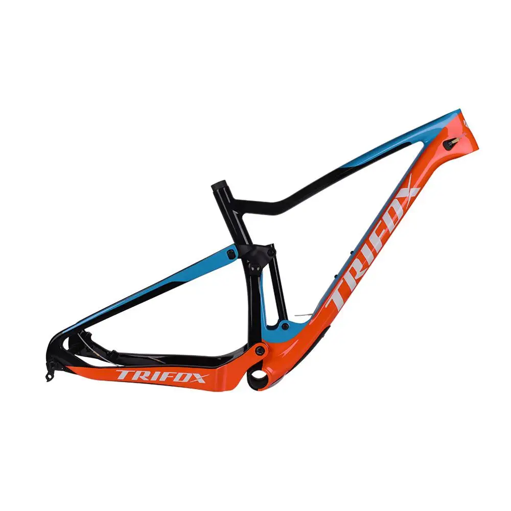 ORANGE TRIFOX полная подвеска XC MTB рама 29er рама карбоновая для горного велосипеда cuadro carbono mtb T800 quadro Boost 148*12 велосипедная Рама - Цвет: ORANGE