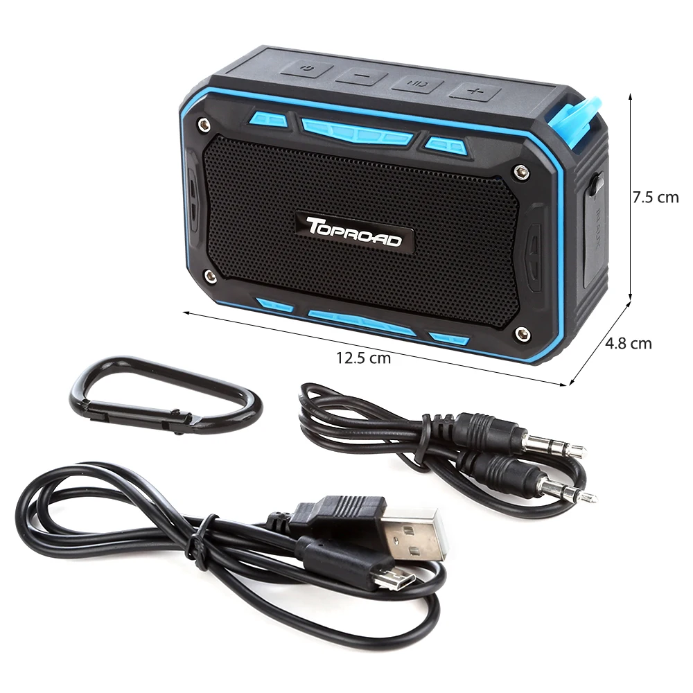 TOPROAD портативный водонепроницаемый Bluetooth динамик сабвуфер Стерео Soundbox
