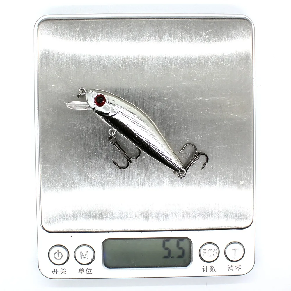 

AOCLU jerkbait wobblers Super Quality 6 pcs/lot 55mm Hard Bait Minnow Crankbait Fishing lures Sinking VMC hooks free shipping