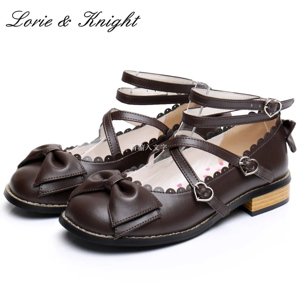 Горячая Распродажа Туфли в японском стиле Харадзюку Mori Girl с бантиком бабочкой не