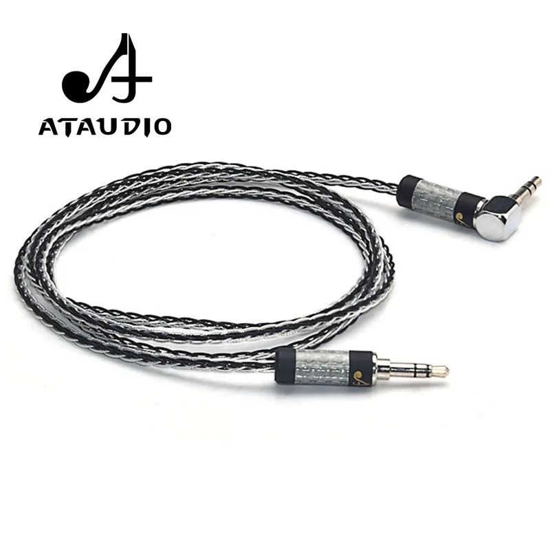 Hi Fi кабель ATAUDIO 3 5 мм end 7N OCC посеребренный аудиокабель с разъемом Aux|Кабели VGA| |