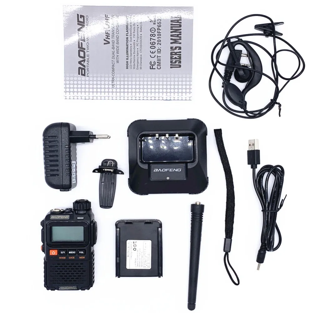 Baofeng UV-3R Plus портативная рация UHF VHF Mini UV 3R+ Портативная CB радио VOX фонарик FM приемопередатчик радиоприемник Amador UV3R