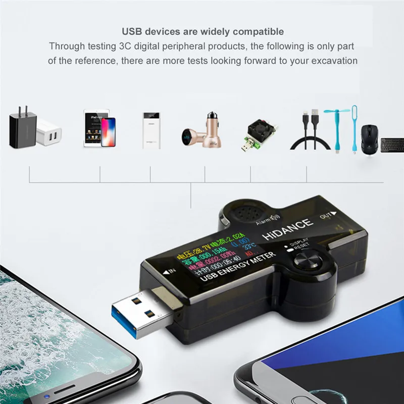 1 шт. цифровой Напряжение USB Аналоговый вольтметр 12 в DC Цифровой amperimetro как