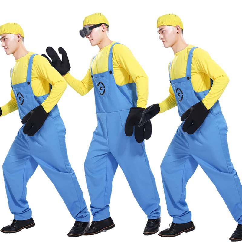 Костюмы на Хэллоуин мужской костюм для родителей и маленьких желтых людей аниме