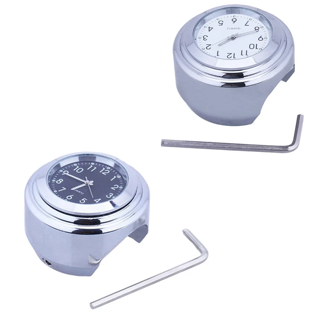 Универсальные хромированные водонепроницаемые часы на руль мотоцикла 26 мм/1 дюйм