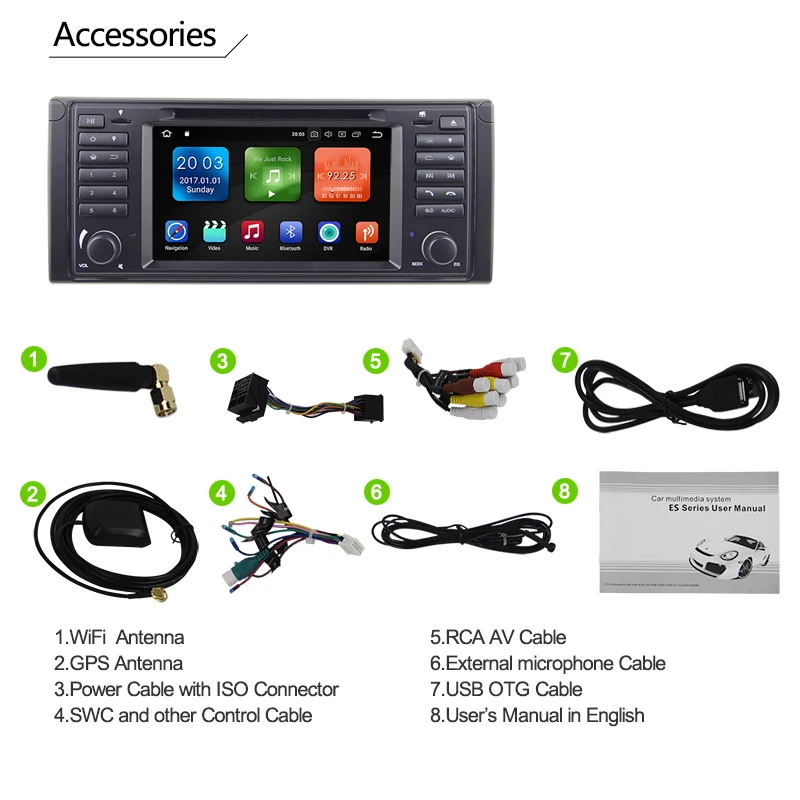 Android 8 0 4G/Android 1 dvd-плеер автомобиля для BMW 5 серии X5 E53 E39 gps стерео аудио навигации