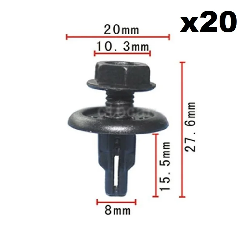 20 шт OEM застежка молния тип всплеск Щит Фиксатор автокрепеж для Honda Accord/Civic/Integra 91516