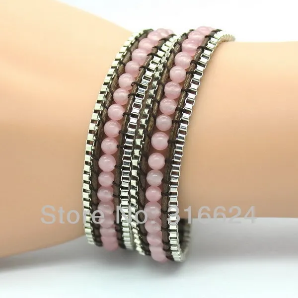 Новое поступление 2017 модные высококачественные розовые бусы женские браслеты