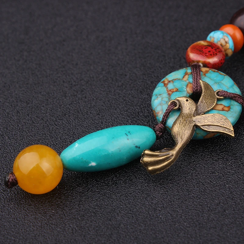 Мода этническое уклонение ожерелье винтажные камни ювелирные изделия бодхи канариштый камень новое ручной работы Непал.