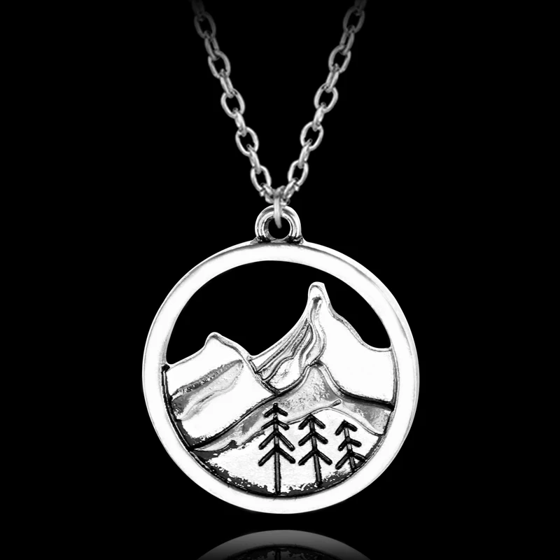 Новинка 2017 очаровательное круглое ожерелье с подвеской из сосны под гору