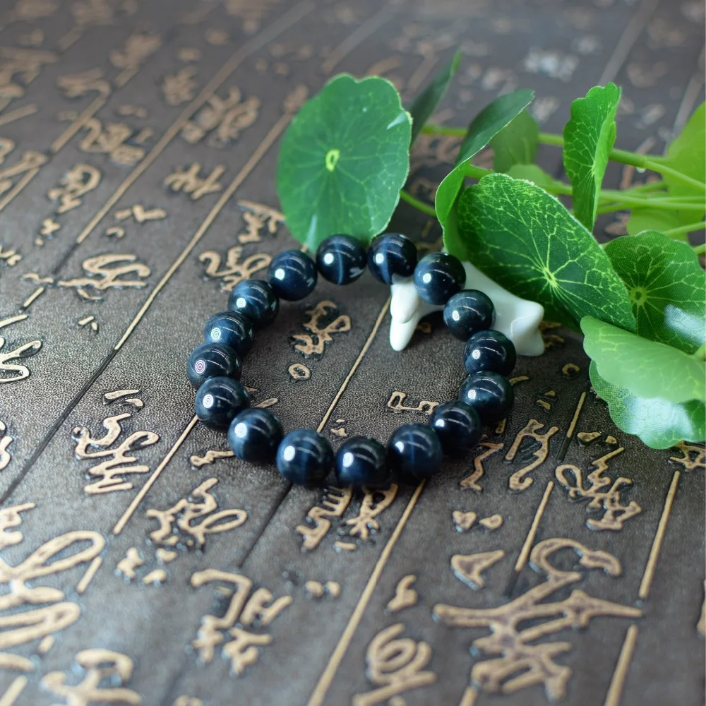 

BOEYCJR AA Dark Blue Tiger Eyes Natural Stone Beads Bangles & Bracelets Handmade Jewelry Energy Stone Bracelet for Women or Men