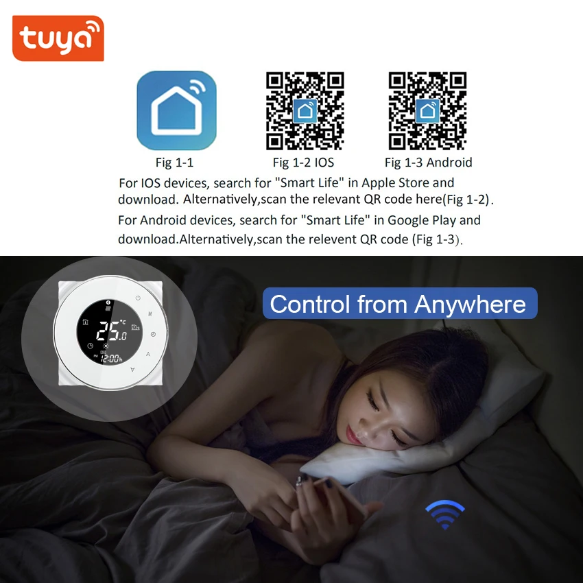 Термостат с Wi Fi управлением для водонагревателя/электрического/газового бойлера