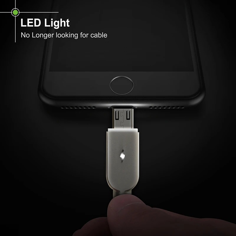 

CABLETIME Micro USB Cable Power Insulation Charge Cord Micro Usb Charger for Samsung Android Zinc Alloy LED USB Cable C144