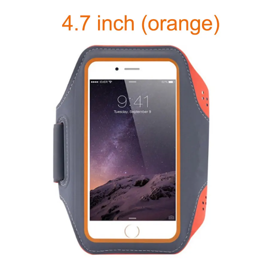 4.7 inch (orange) Водонепроницаемый спортивный чехол с повязкой на руку для iPhone 6 S Plus 7 8 Plus, сумка на пояс для бега в тренажерном зале, чехол для 4,7 дюймового 5,5 дюймового смартфона - Цвет: 4.7 inch (orange)