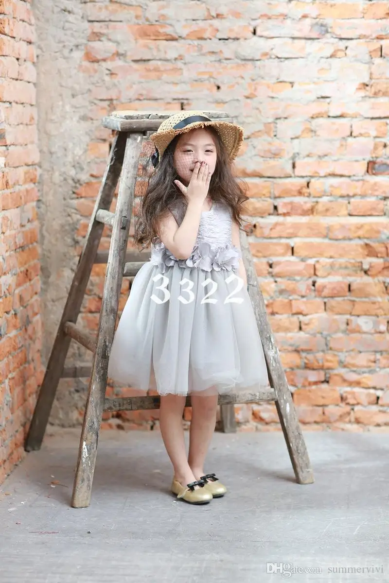 Children net yarn vest dresses Girls stereo petal princess Dress 2017 spring new kids splicing tulle tutu dress birthday dr | Детская