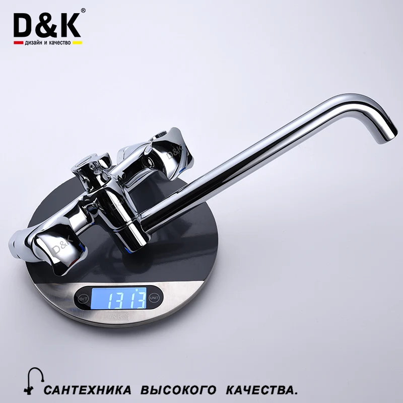 D&K Высококачественный Двухзахватный смеситель для ванны с поворотным и