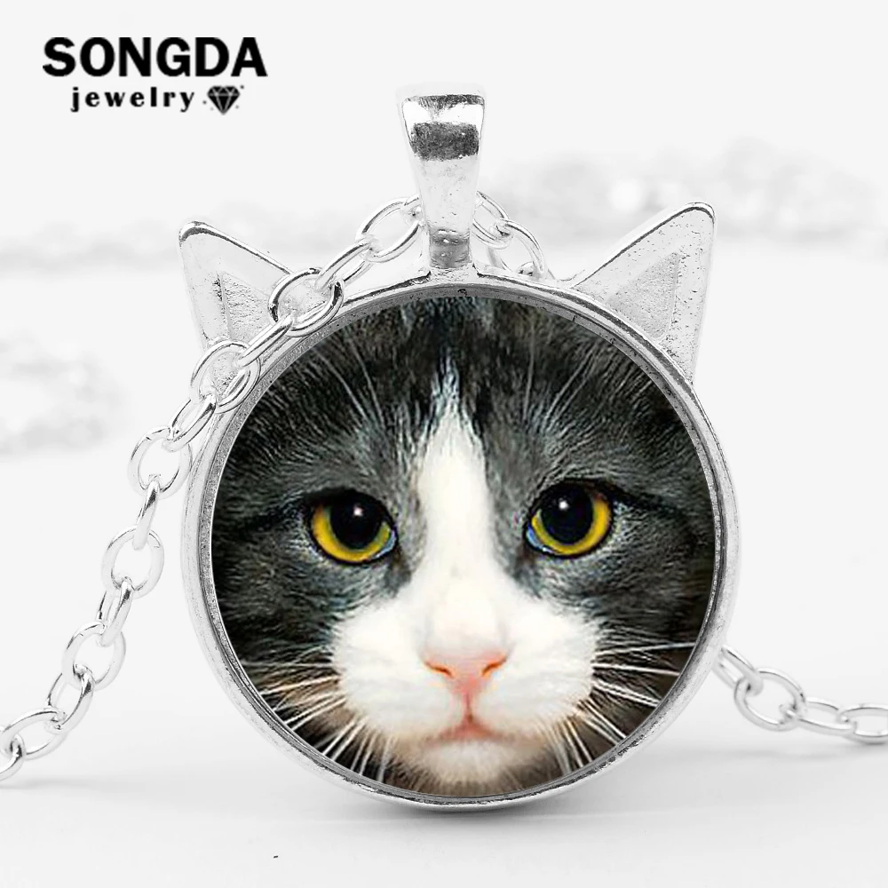 SONGDA британская кошачья мордочка кулон ожерелье с кошачьими ушками на капюшоне
