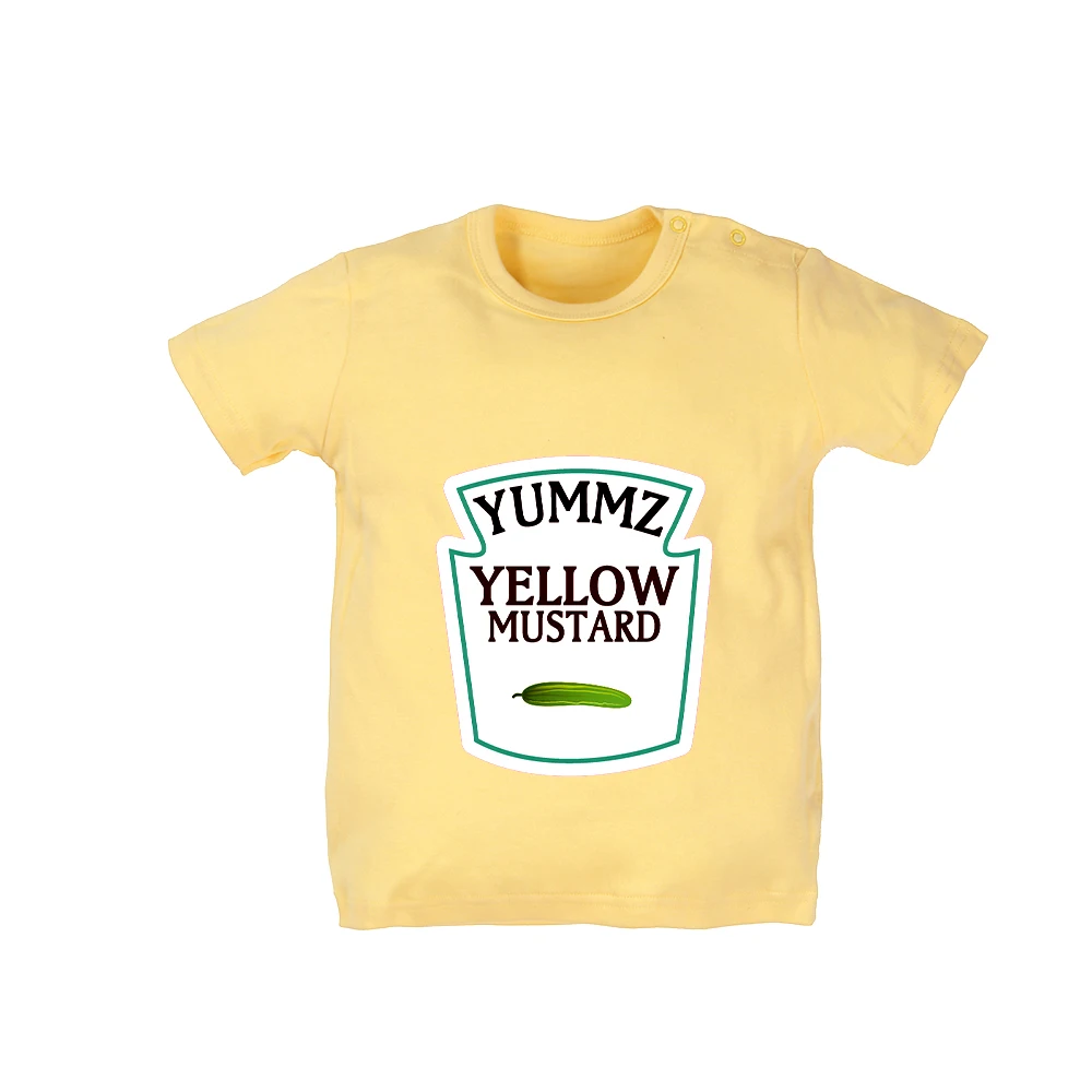 YSCULBUTOL для двойняшек Боди Новый дизайн Yummz томатный Ktechup и желтый горчичный цвет: