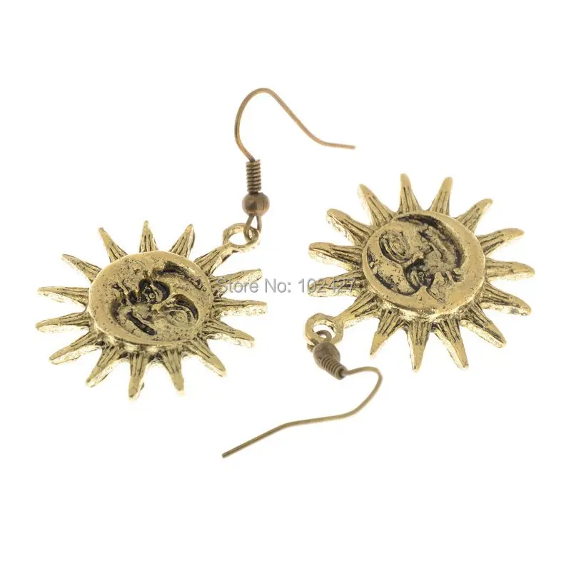 Новые стильные модные ретро Висячие серьги Винтажные Sun Moon для женщин Brincos