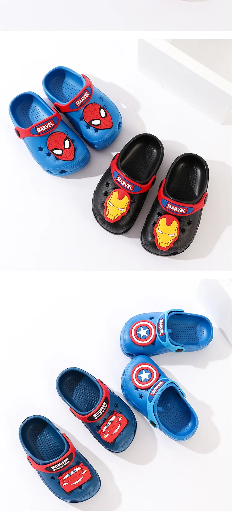 Disney/детская обувь; сандалии с дырочками и героями мультфильмов Marvel; Нескользящие Детские тапочки для защиты окружающей среды;#15 Marval