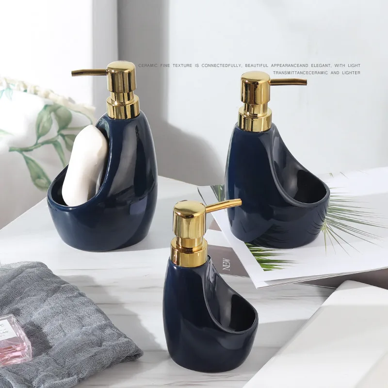 new 580ml Ceramic Multifunction Liquid Soap Dispenser for Kitchen Bathroom Home Decoration Bathroom Accessories